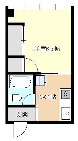 古瀬ビル(1DK/4階)の間取り写真