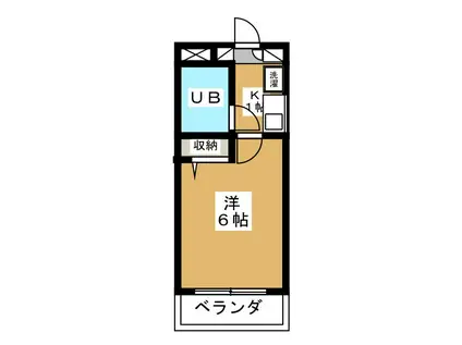 Cラフォーレ・ドゥ97(1K/2階)の間取り写真