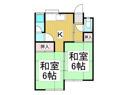 コーポやよい(2K/2階)の間取り写真