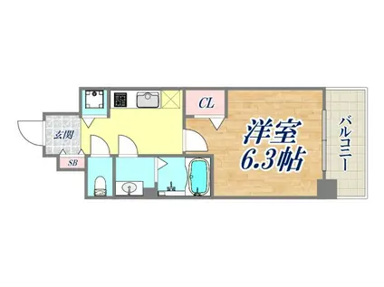 プレサンス新神戸駅前(1K/5階)の間取り写真