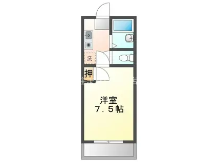 マイルーム稗田(1K/2階)の間取り写真