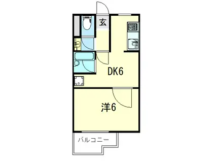 BESPOKE鶴舞(1DK/7階)の間取り写真