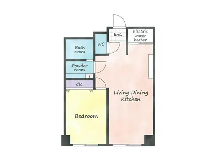 キョウエイハイツ田町(1LDK/4階)の間取り写真