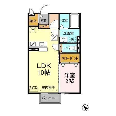 ヴァン・ソフィア(1LDK/1階)の間取り写真