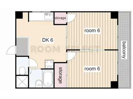 エムズハウス栄(2DK/2階)の間取り写真