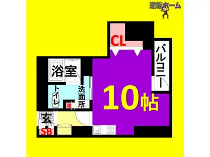 パークアクシス新栄(ワンルーム/8階)の間取り写真