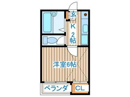 オーシャンズ(1K/2階)の間取り写真