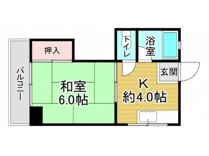 第1田万里ビル(1K/4階)の間取り写真