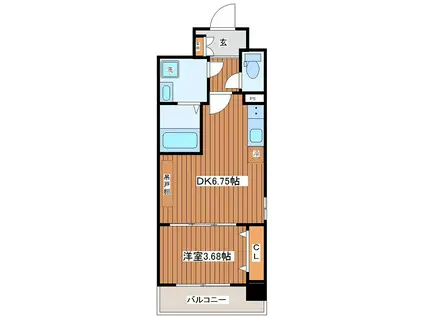 メルベージュ布施(1DK/9階)の間取り写真