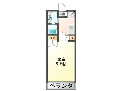 スカイメゾンA(1K/3階)の間取り写真