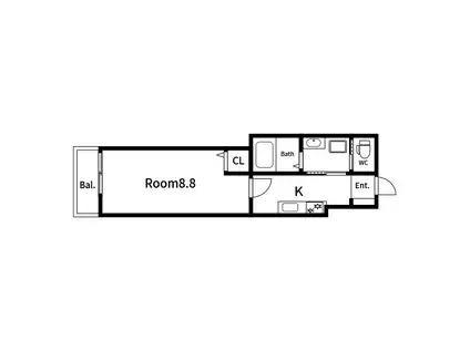 ラヴィータ平井(1K/2階)の間取り写真