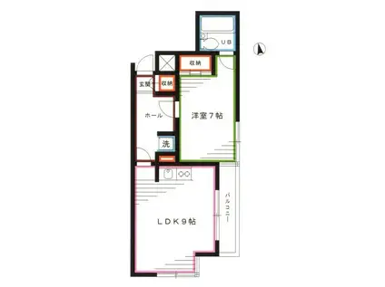 テラス.K(1LDK/2階)の間取り写真