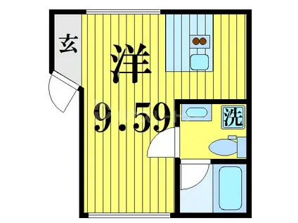 TRIAS333(1DK/1階)の間取り写真