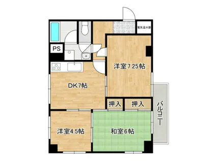 サンピアルネッサンス(3LDK/7階)の間取り写真