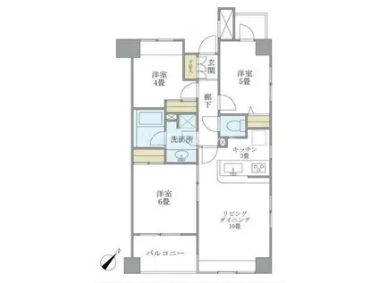 エーデルブルク(3LDK/3階)の間取り写真