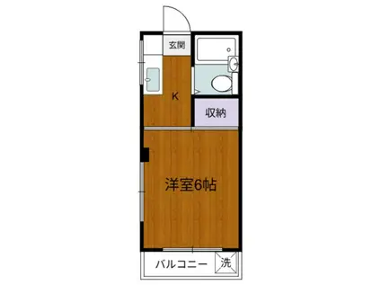 ハピネスハイツ(1K/1階)の間取り写真