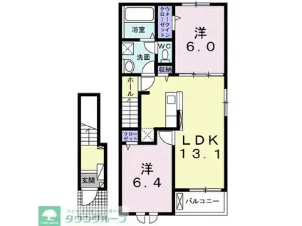 K&K II(2LDK/2階)の間取り写真
