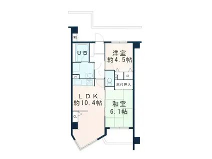 ライオンズマンション新越谷(2LDK/2階)の間取り写真