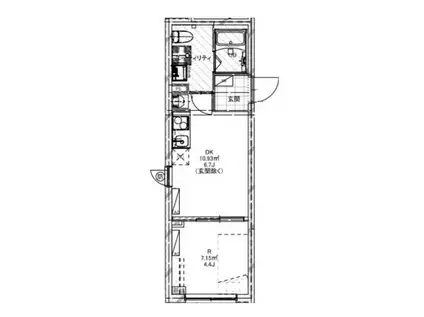 クレドコート品川中延(1DK/2階)の間取り写真