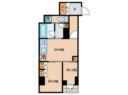 ザ・ライオンズフォーシア外神田(2DK/3階)の間取り写真