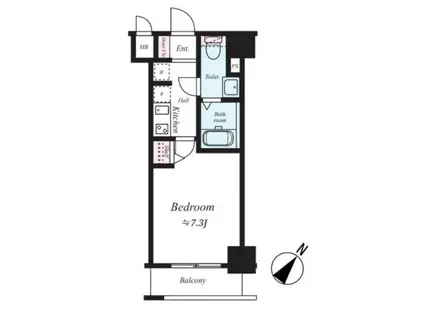 RISING PLACE桜木町二番館(1K/8階)の間取り写真