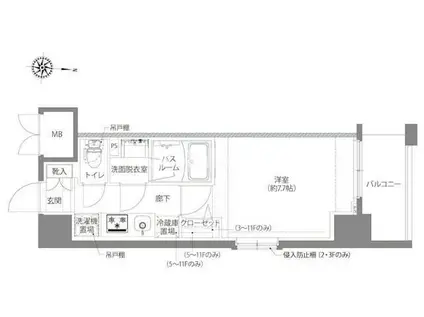 AELL亀有(1K/4階)の間取り写真