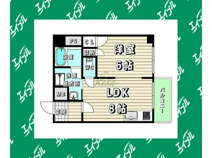 中京第3ビル(1LDK/5階)の間取り写真