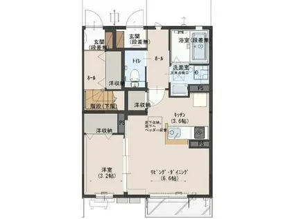 メゾンド・アランフェス H棟(1SK/1階)の間取り写真