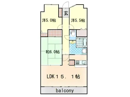 ラウムズ垂水(3LDK/7階)の間取り写真