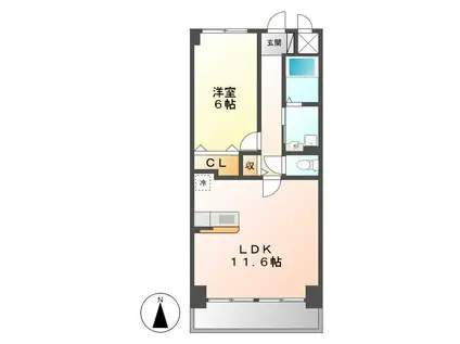 リアライズ稲永駅前(1LDK/4階)の間取り写真