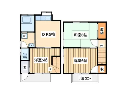 森野3丁目テラスハウス(3DK/1階)の間取り写真
