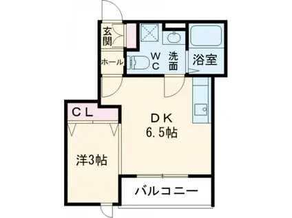 メリディアン迫弐番館(1DK/3階)の間取り写真