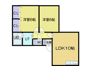 アメニティ新光(2LDK/1階)の間取り写真