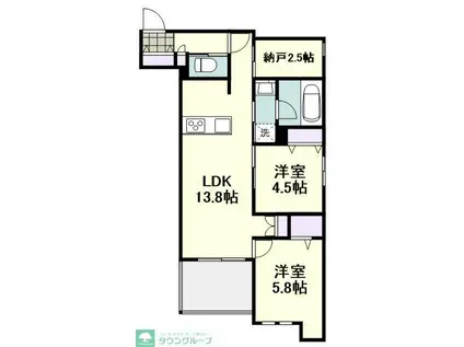 イースト SEDONA(2SLDK/4階)の間取り写真