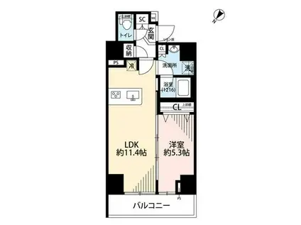 プレール・ドゥーク押上IV(1LDK/4階)の間取り写真