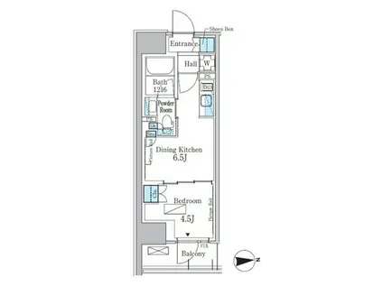パークアクシス新宿百人町(1DK/2階)の間取り写真