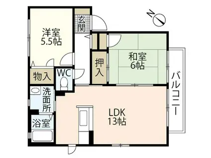 シャルマン高須 C棟(2LDK/2階)の間取り写真
