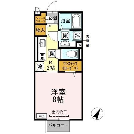 D-ROOM N.大谷(1K/1階)の間取り写真