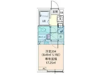 スプリエ西谷(1K/2階)の間取り写真