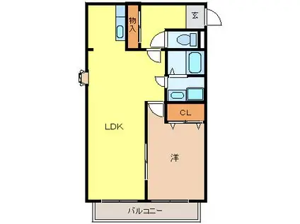 コンフォールUEMATSU-II(1LDK/1階)の間取り写真
