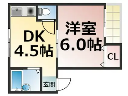 ファーストイン森ノ宮(1K/5階)の間取り写真