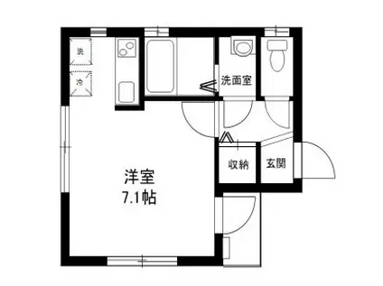 アビシニオン(ワンルーム/2階)の間取り写真