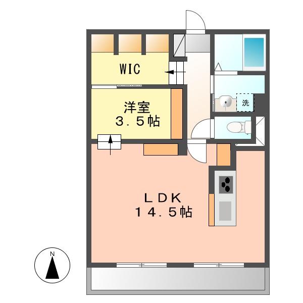 グラシアス(1LDK/1階)の間取り写真