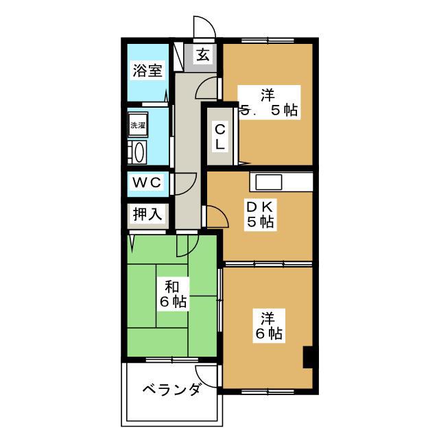 山浩ビル(3DK/3階)の間取り写真