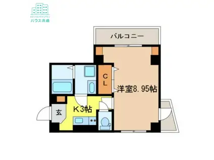 グリーンコート樺島(1K/3階)の間取り写真