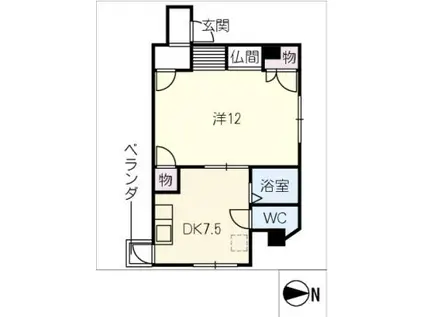 ロワール本郷(1DK/2階)の間取り写真