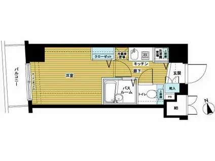 フェニックス市谷柳町(1K/3階)の間取り写真