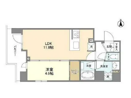 コンフォリア桜上水(1LDK/8階)の間取り写真