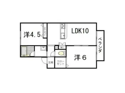 メゾンTOEI(2LDK/2階)の間取り写真