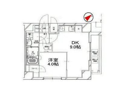 グランリーヴェル横浜ステラパーク(1DK/4階)の間取り写真